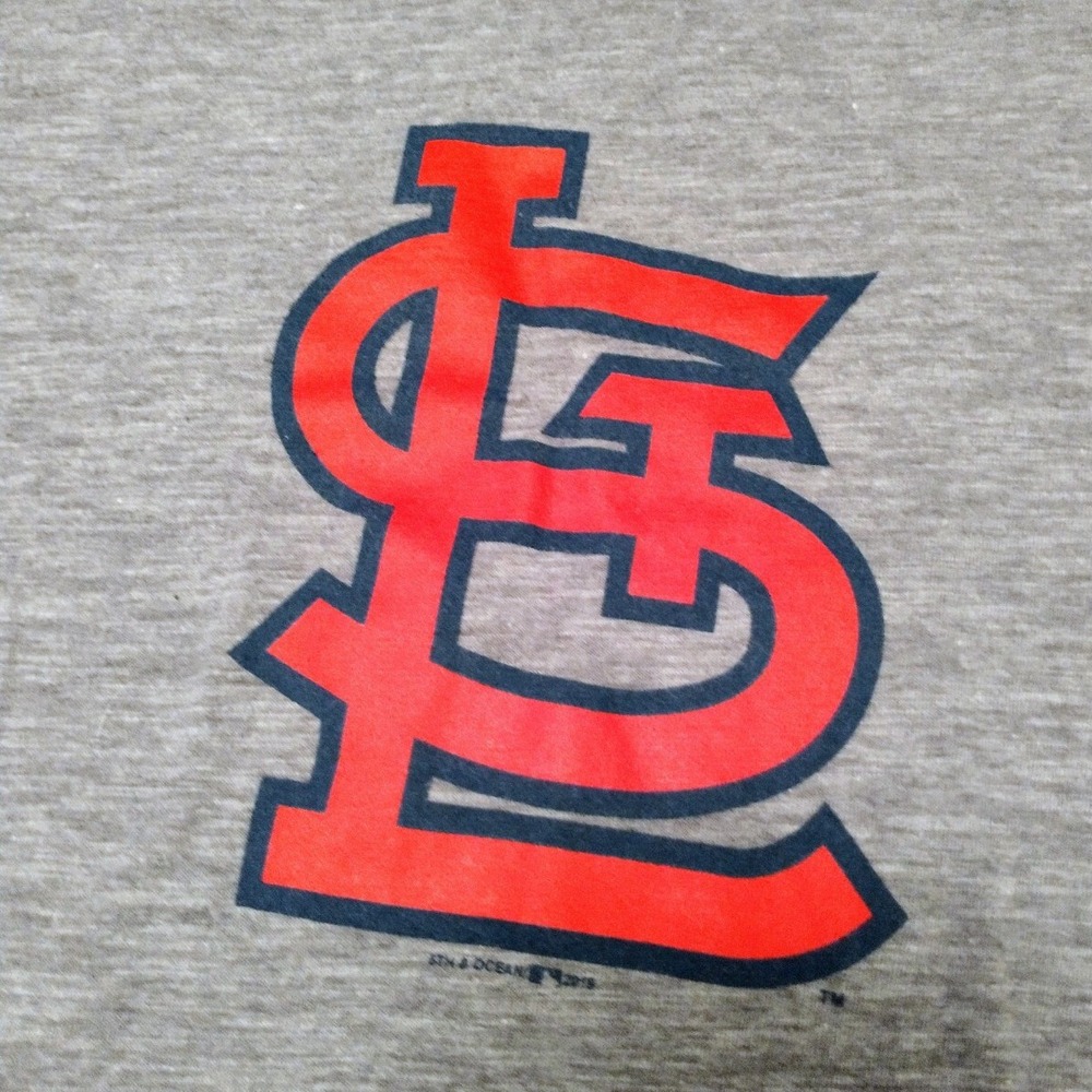 5th & Ocean St Louis Cardinals Womens Medium Grey Varsity Stripe MLB T-Shirt - Picture 4 of 4